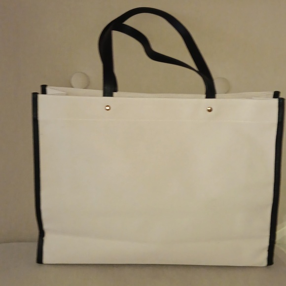 Lancome Paris ivory canvas tote NWOT - Picture 3 of 7